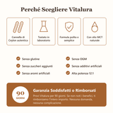 Perché scegliere Vitalura: cannella autentica, testata in laboratorio, garanzia 90 giorni